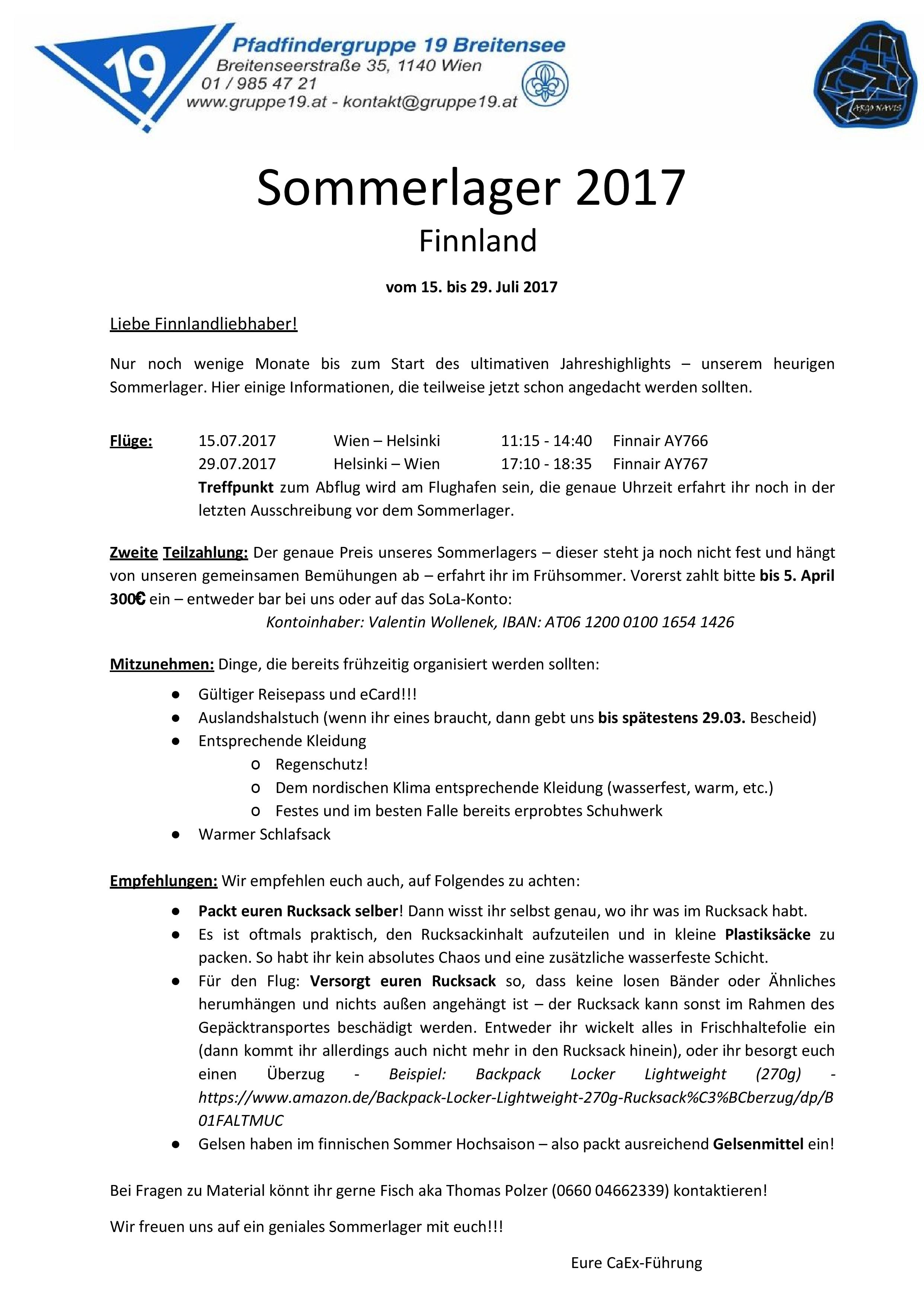 Zweitausschreibung Sola 2017